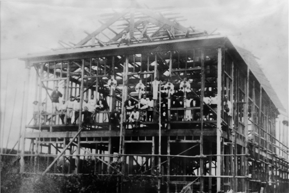 菊水楼 新築工事の様子 1891(明治24)年