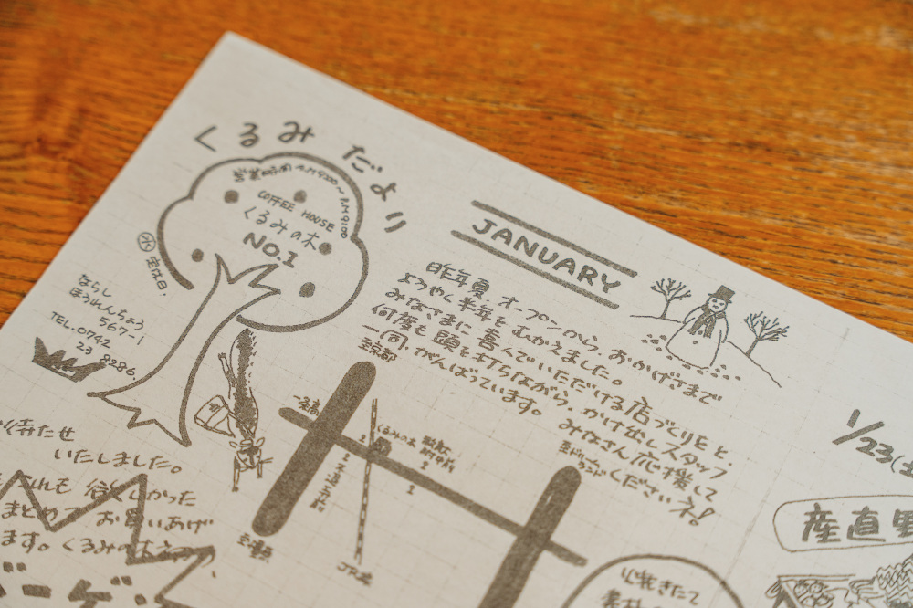 オープン当初発行していた『くるみだより』