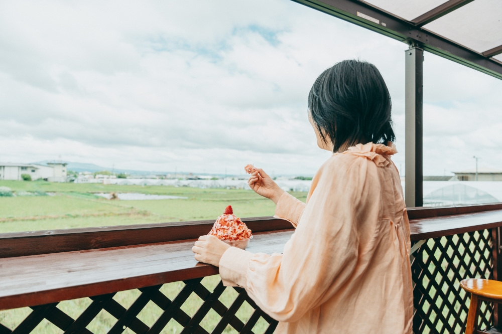 のどかな田園風景といちごの甘さが、心と体をほぐしてくれます