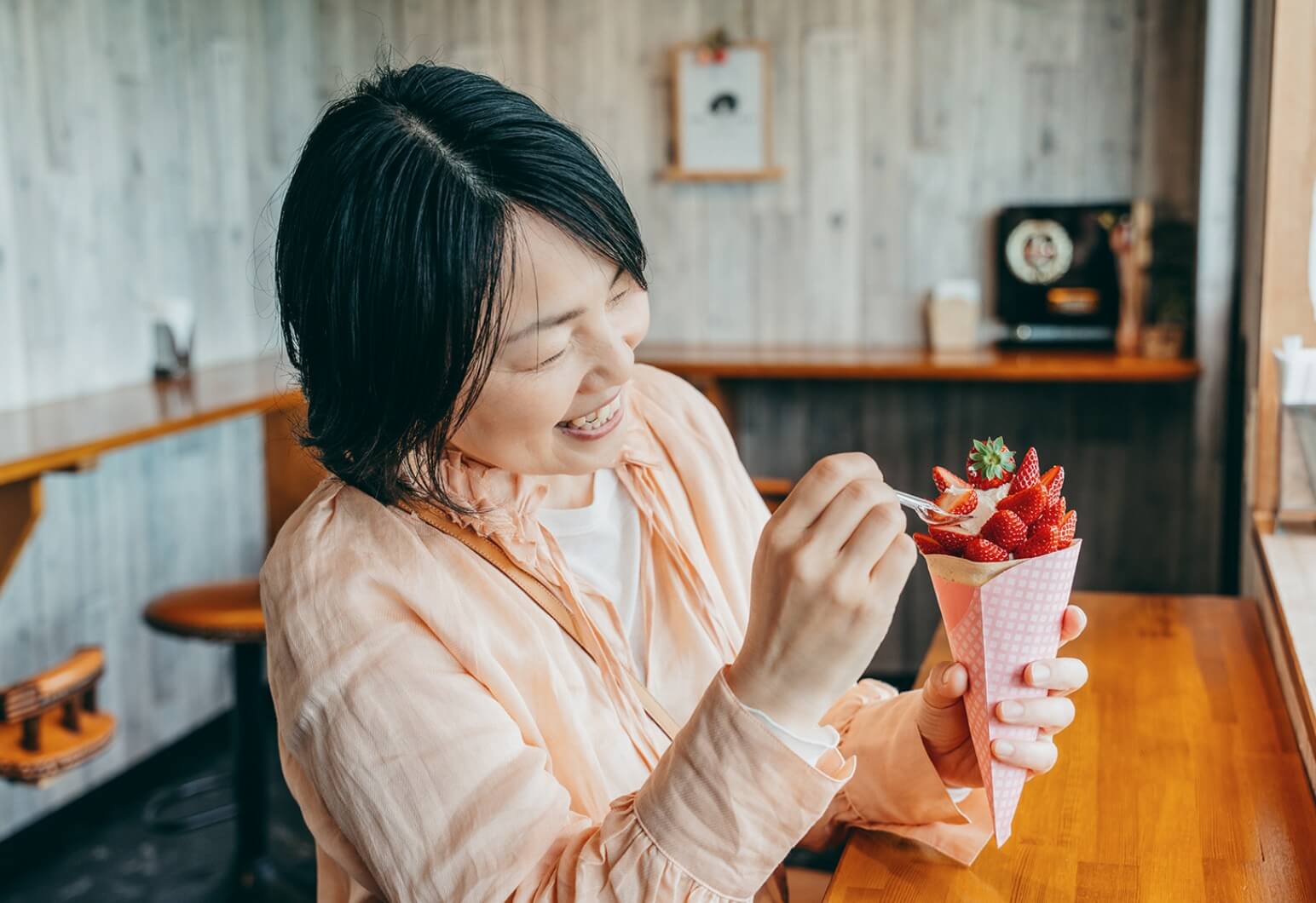 古都華をふんだんに使ったクレープ
